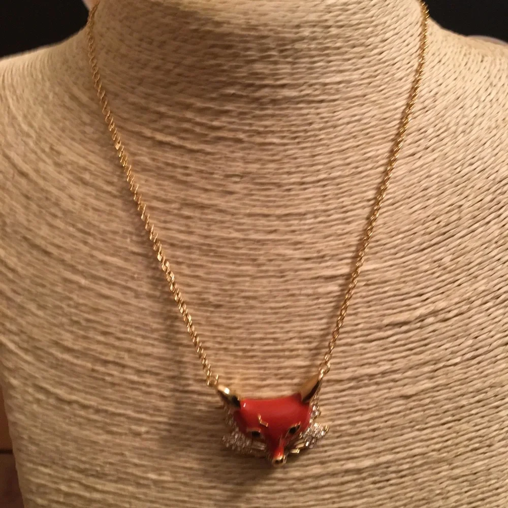 KATE SPADE NEW YORK NWT AUTHENTIC  ‘INTO THE WOOD’ FOX PENDANT NECKLACE.